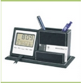 Rectangular Card Holder/ Pen Holder w/ Digital Clock
